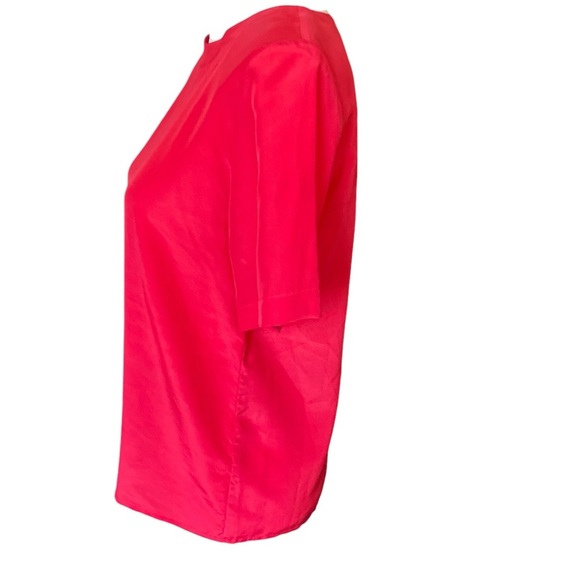 Vintage Christie & Jill Petite 100% Silk Red Short Sleeve Blouse, Size XS - Picture 2 of 5